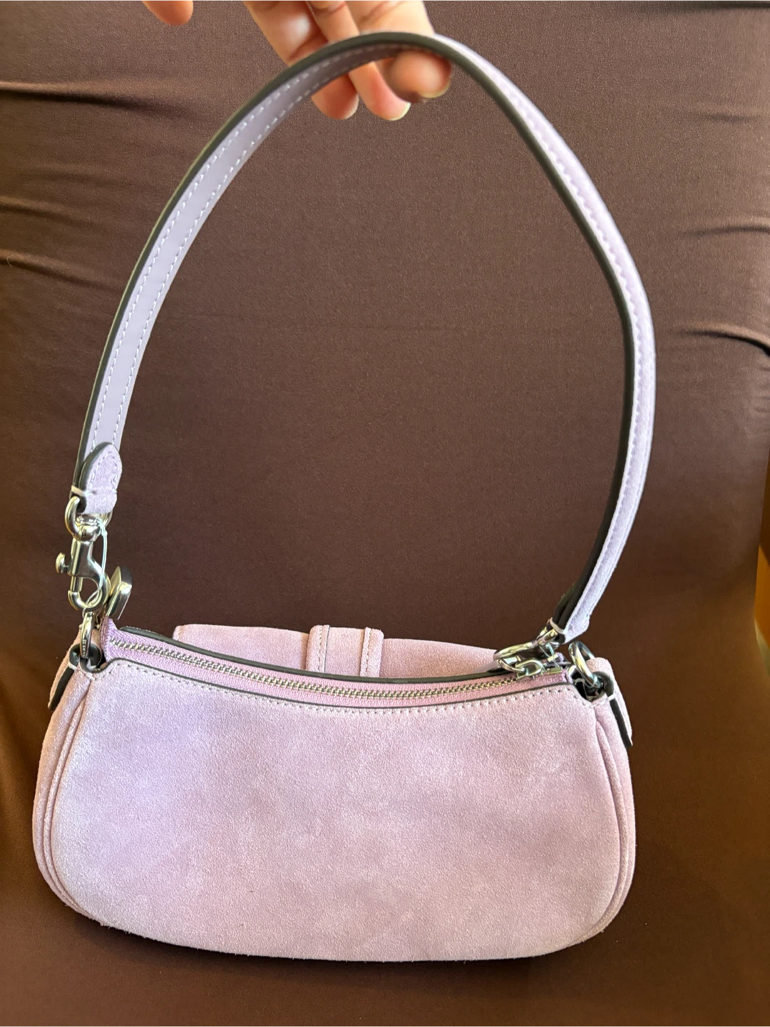 Coach Ashton Mini Shoulder Bag Suede Violet Brand New - photo 2