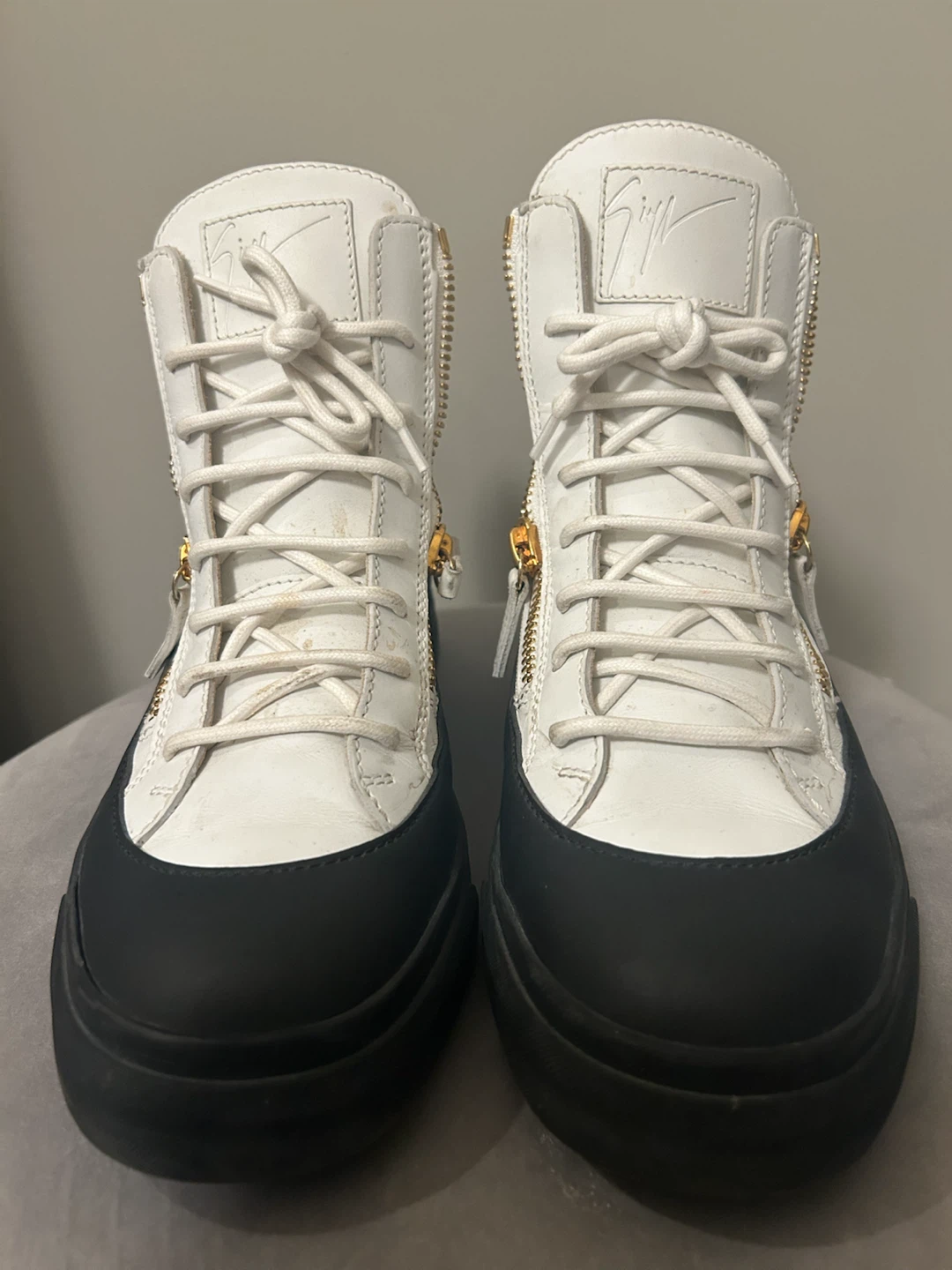 Giuseppe Zanotti White Leather High-Top Sneakers