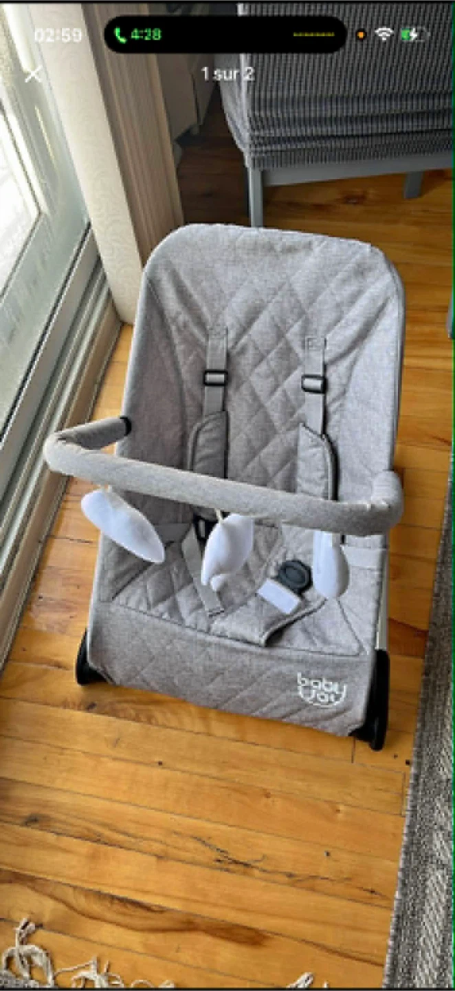 Balançoire pour bébé Babyjoy grise