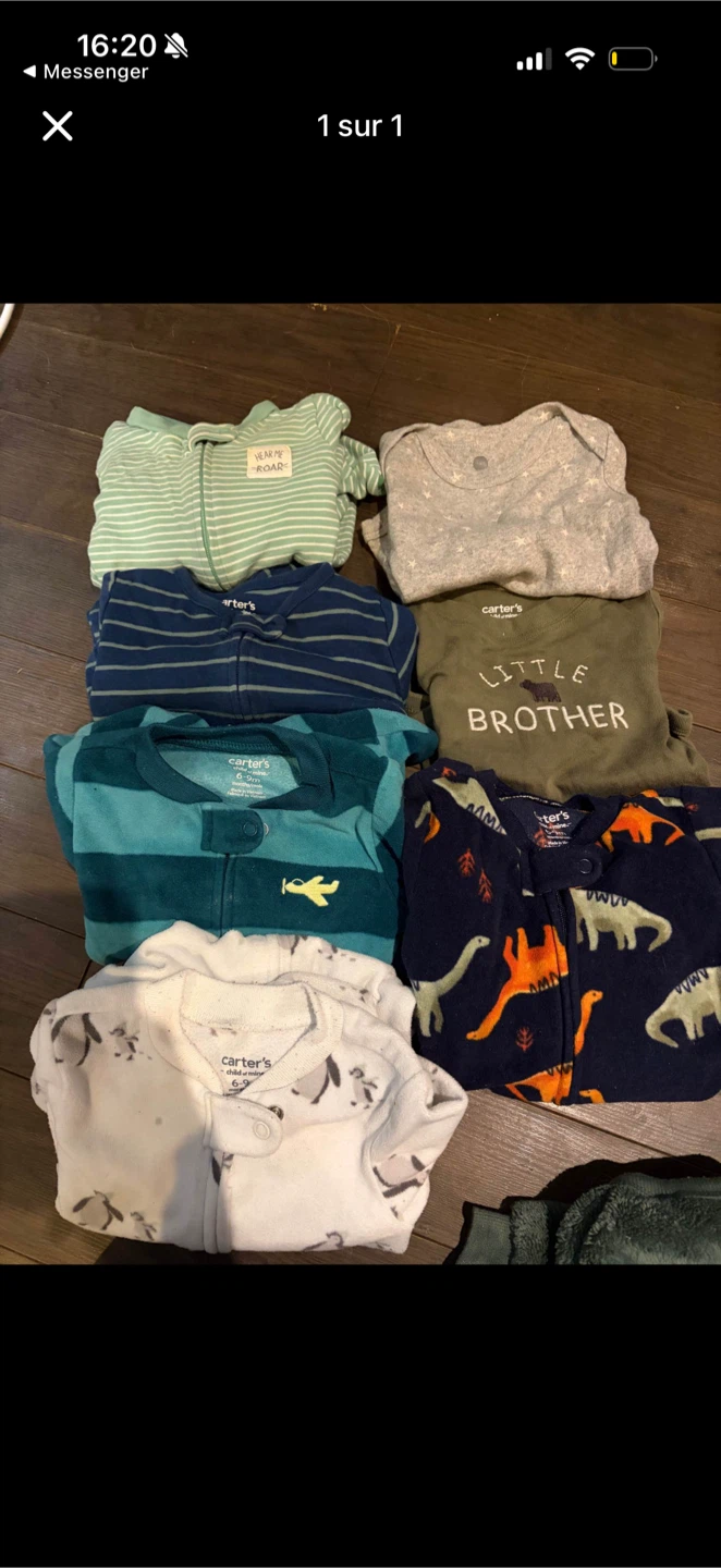 Lot de 5 pyjama Carter's pour bébé (6-9 mois)