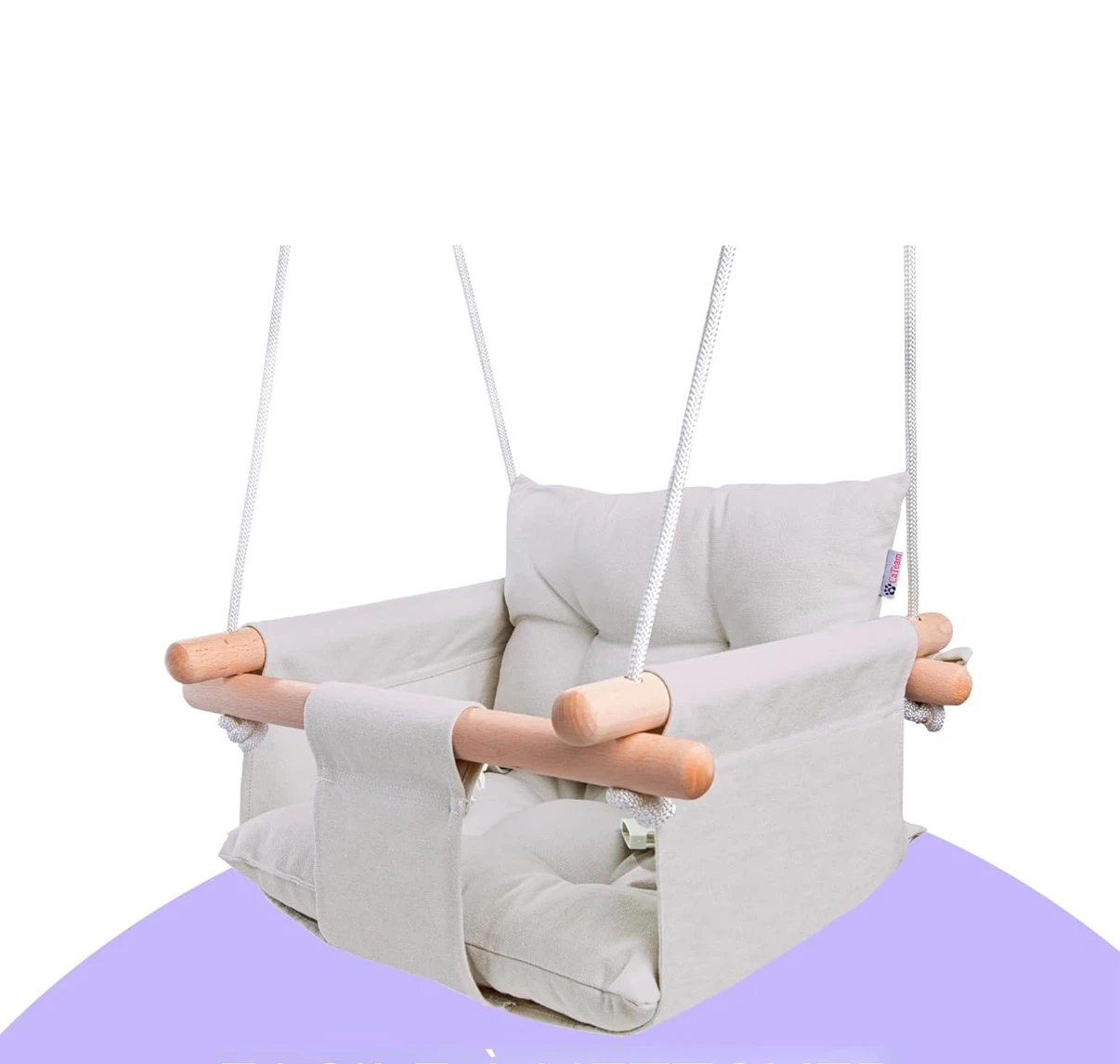 Balançoire intérieur pour bébé en tissu et bois - photo 2
