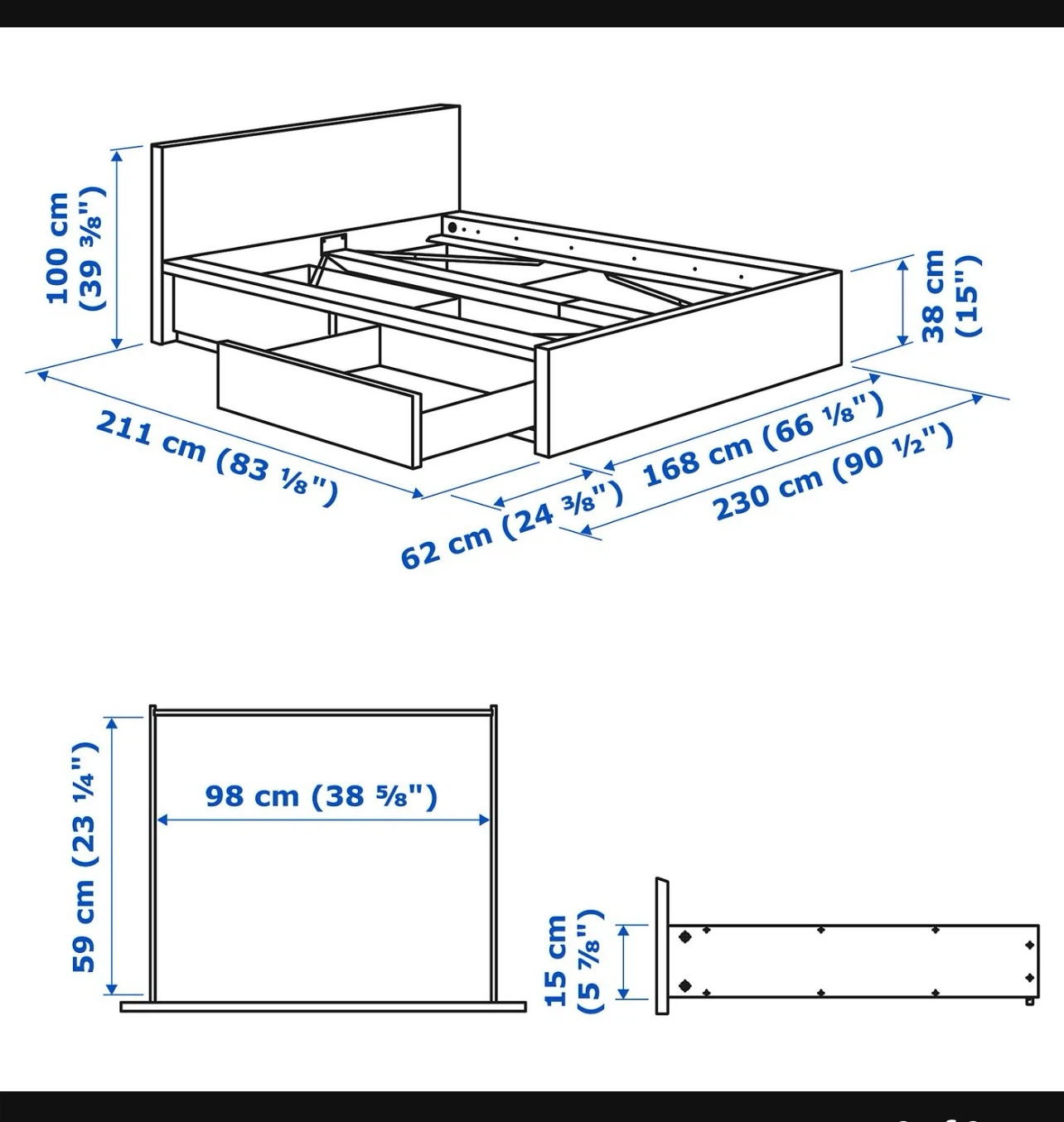 IKEA Bed frame with 4 drawers - photo 2