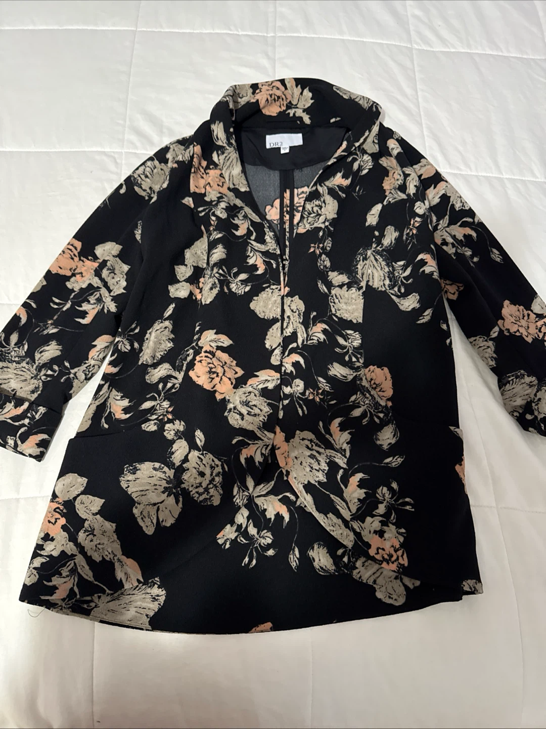 DR2 Black Floral Blazer - Size S
