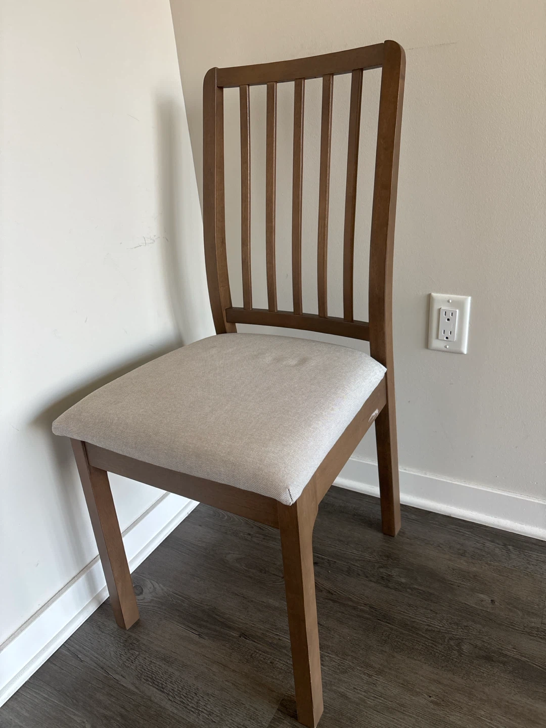 IKEA Wooden Dining Chair with Upholstered Seat