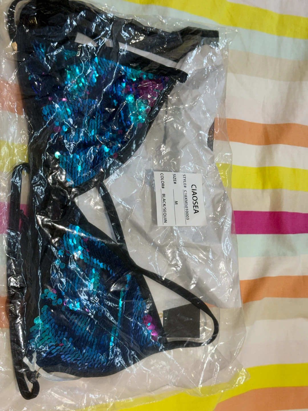 Ciaosea Sequined Bikini Top