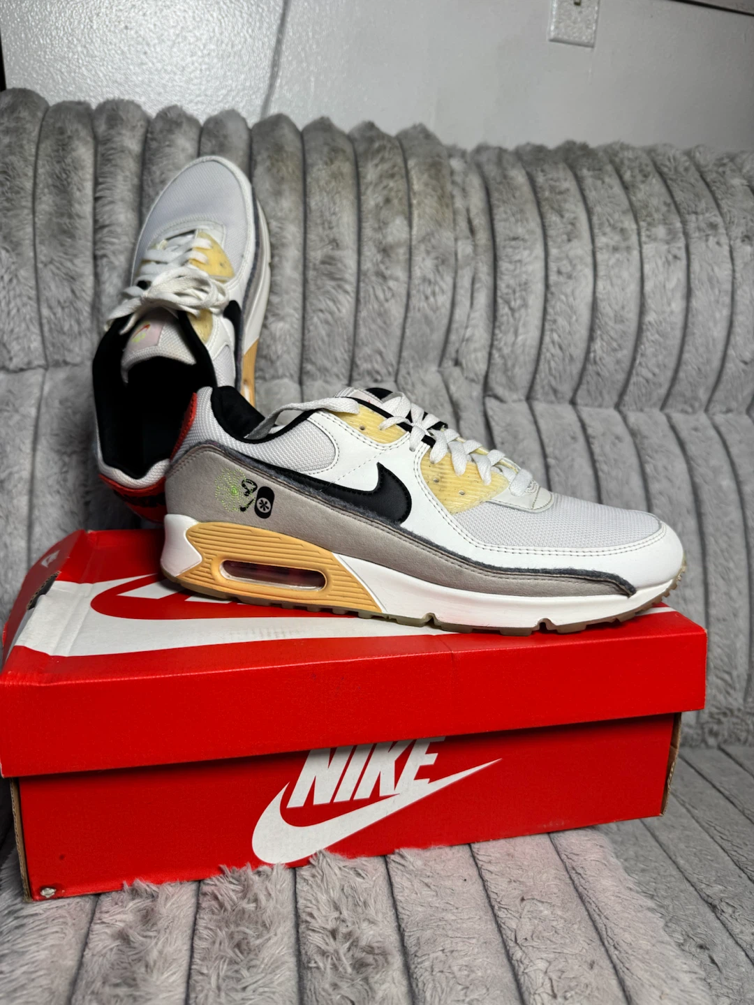 Nike Air Max 90 Men's Shoes White/Black Size 11.5