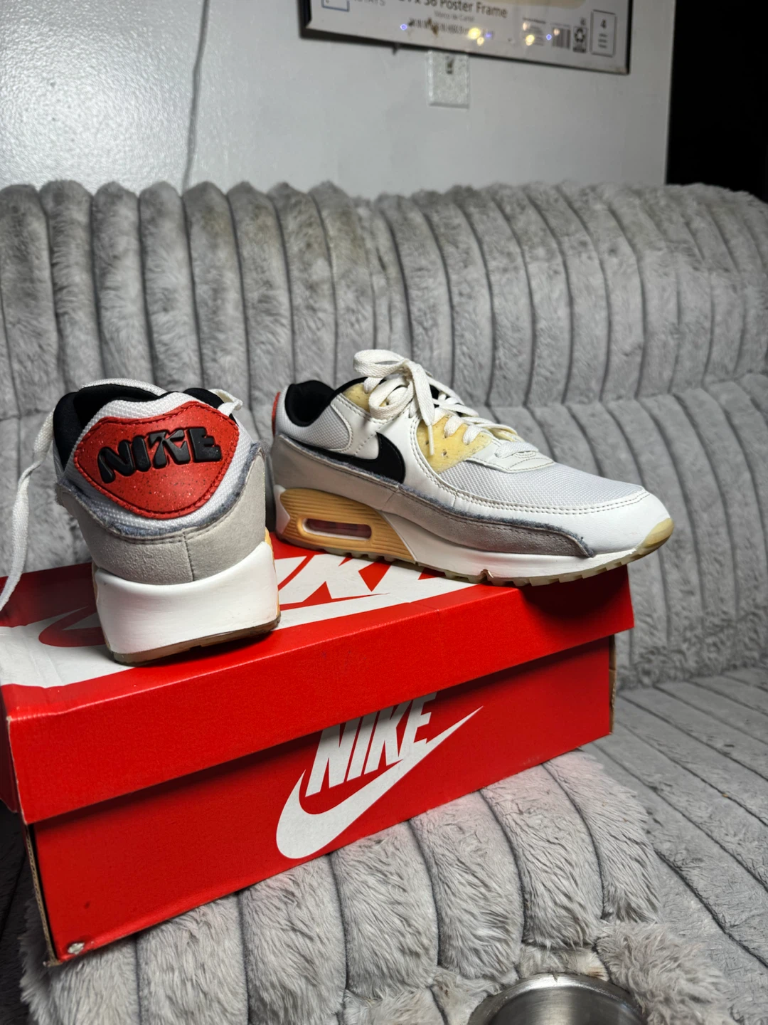 Nike Air Max 90 Men's Shoes White/Black Size 11.5 - photo 4