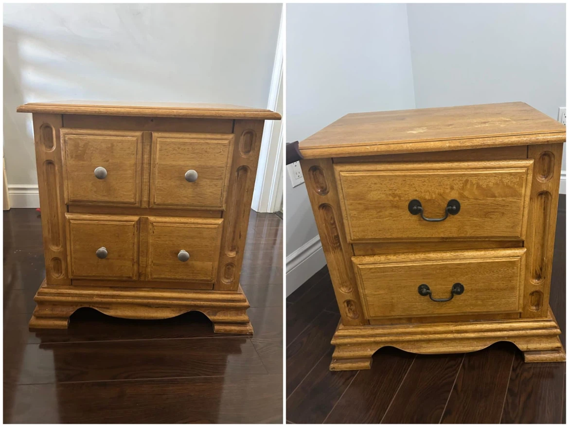 Two Wooden Nightstand with Two Drawers