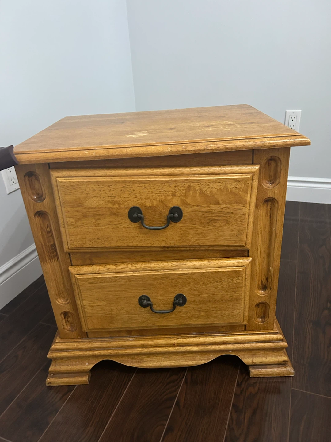 Two Wooden Nightstand with Two Drawers - photo 3