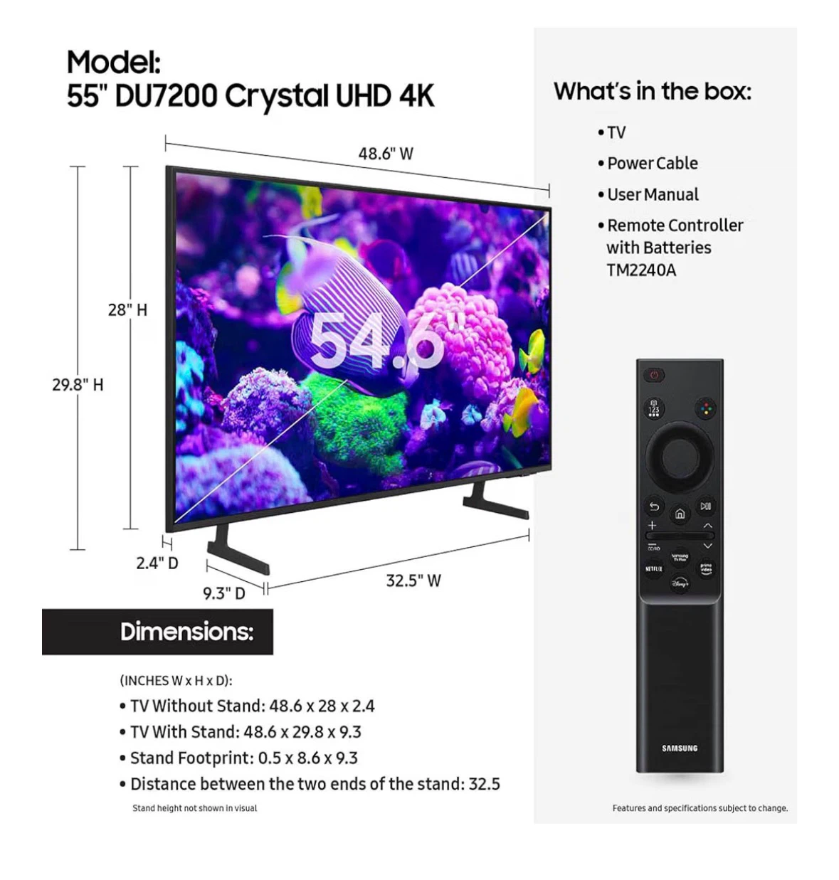 Samsung 55-Inch Class Crystal UHD 4K DU7200 Series HDR Smart TV - photo 2
