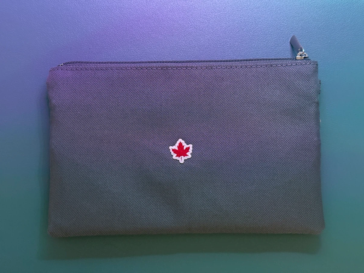 Grey Slim Pouch with Maple Leaf - photo 2