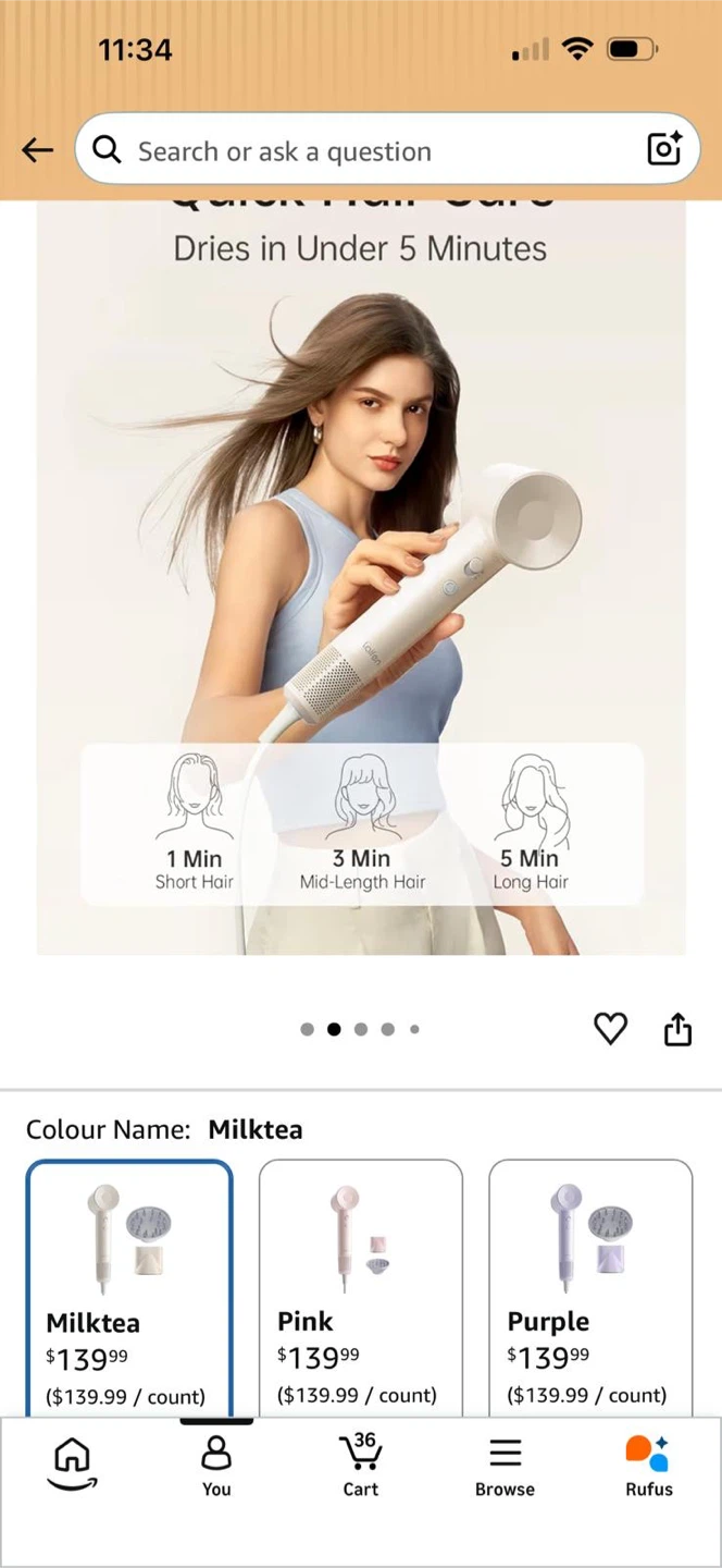 Laifen SE Lite Professional Hair Dryer - Milktea - photo 2