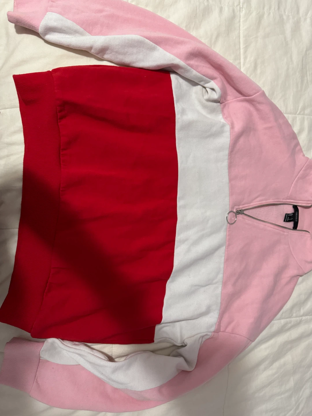 Forever 21 Colour Block Zip-Up Hoodie