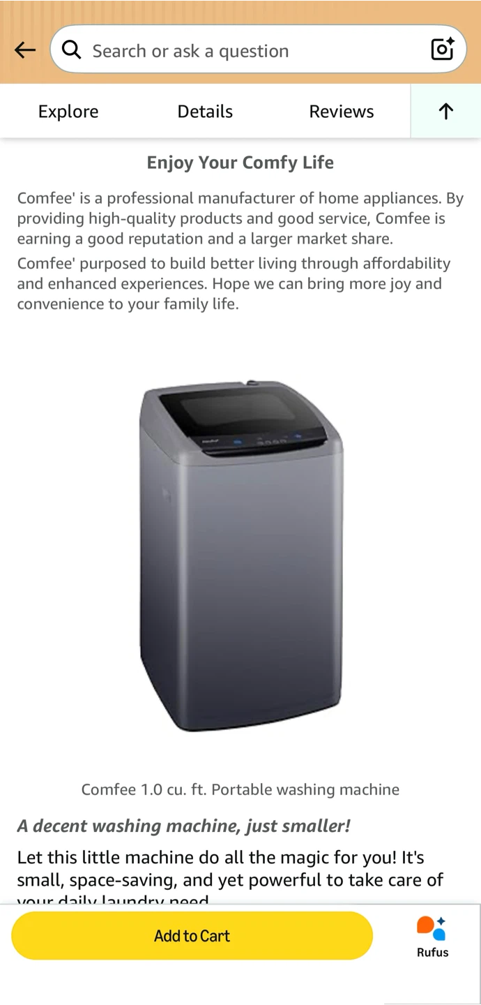 Comfee Portable Washer Machine - photo 2