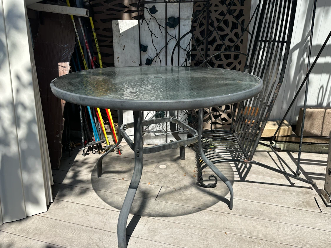 Round Glass Top Patio Table - photo 2