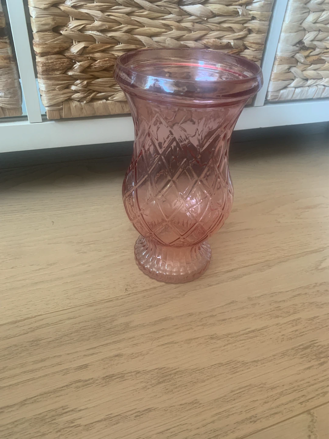 Pink Textured Glass Vase