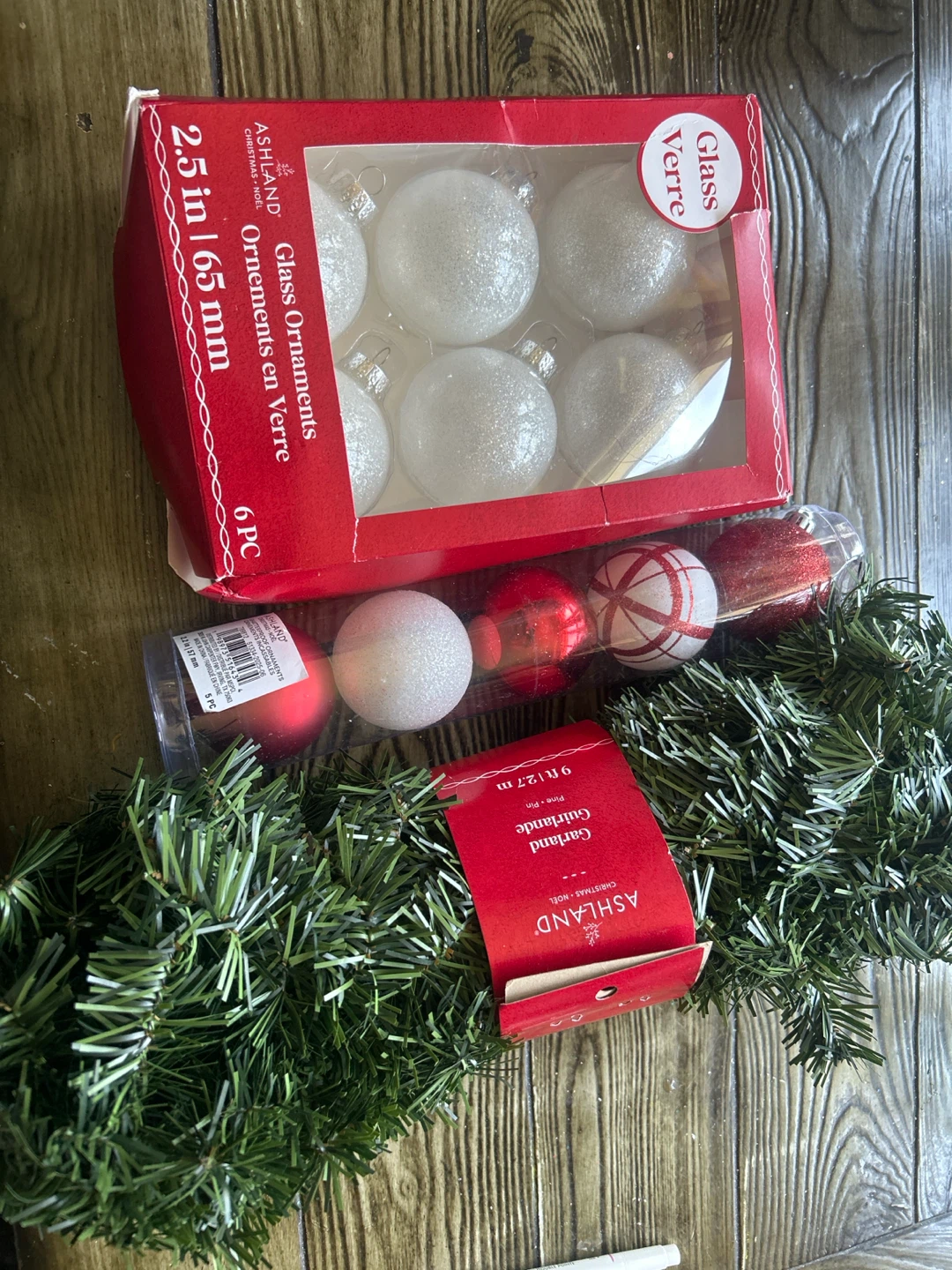 Ashland Glass Christmas Ornaments & Garland Set