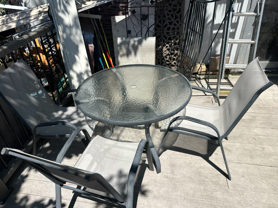 Glass Top Patio Table and Chairs Set
