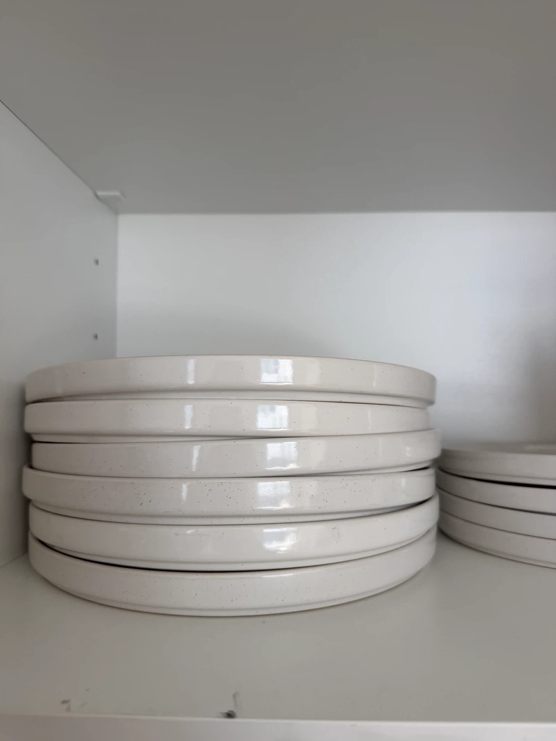 Set of White Ceramic Dinner Plates and Bowls