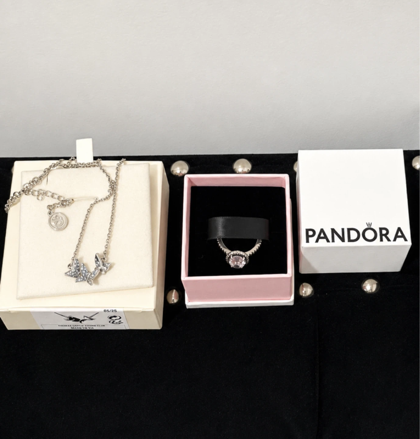 Pandora Sterling Silver Ring & Swarovski Necklace
