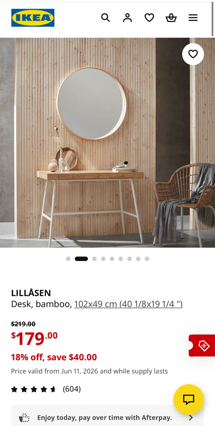 IKEA LILLASEN Bamboo Desk