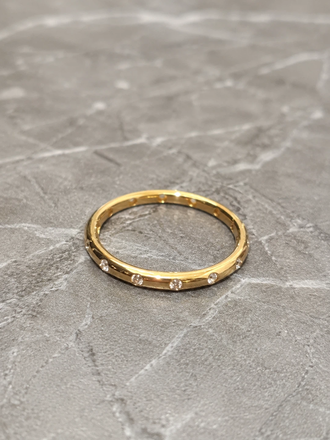 Gold Ring with Small Diamonds