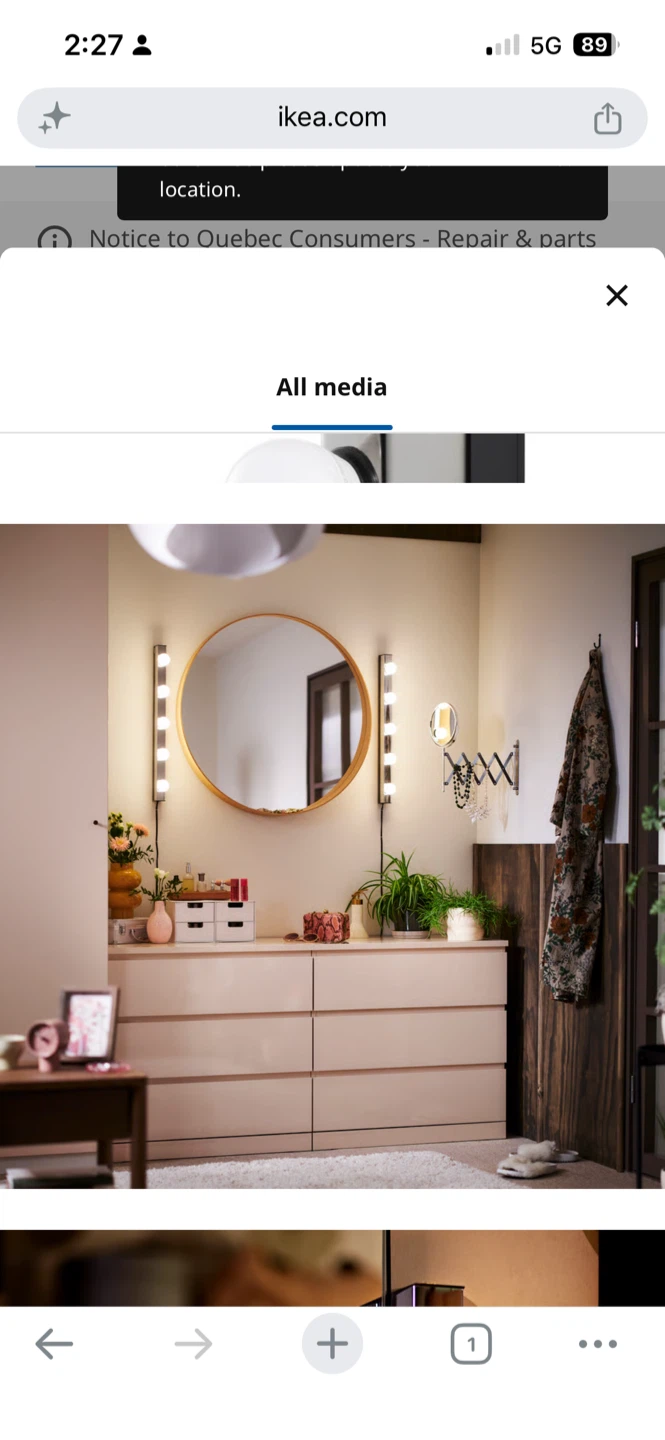 IKEA MUSIK 2 x LED Wall Lamp