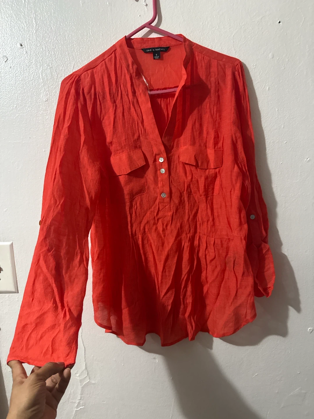 Zac & Rachel Orange Button-Up Blouse - photo 2