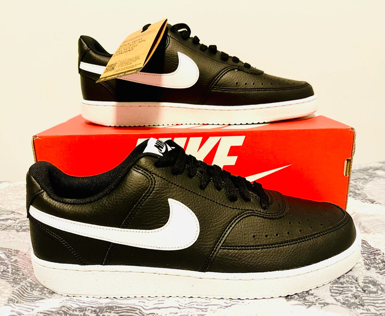 Nike Court Vision Lo Sneakers - Black/White - photo 2