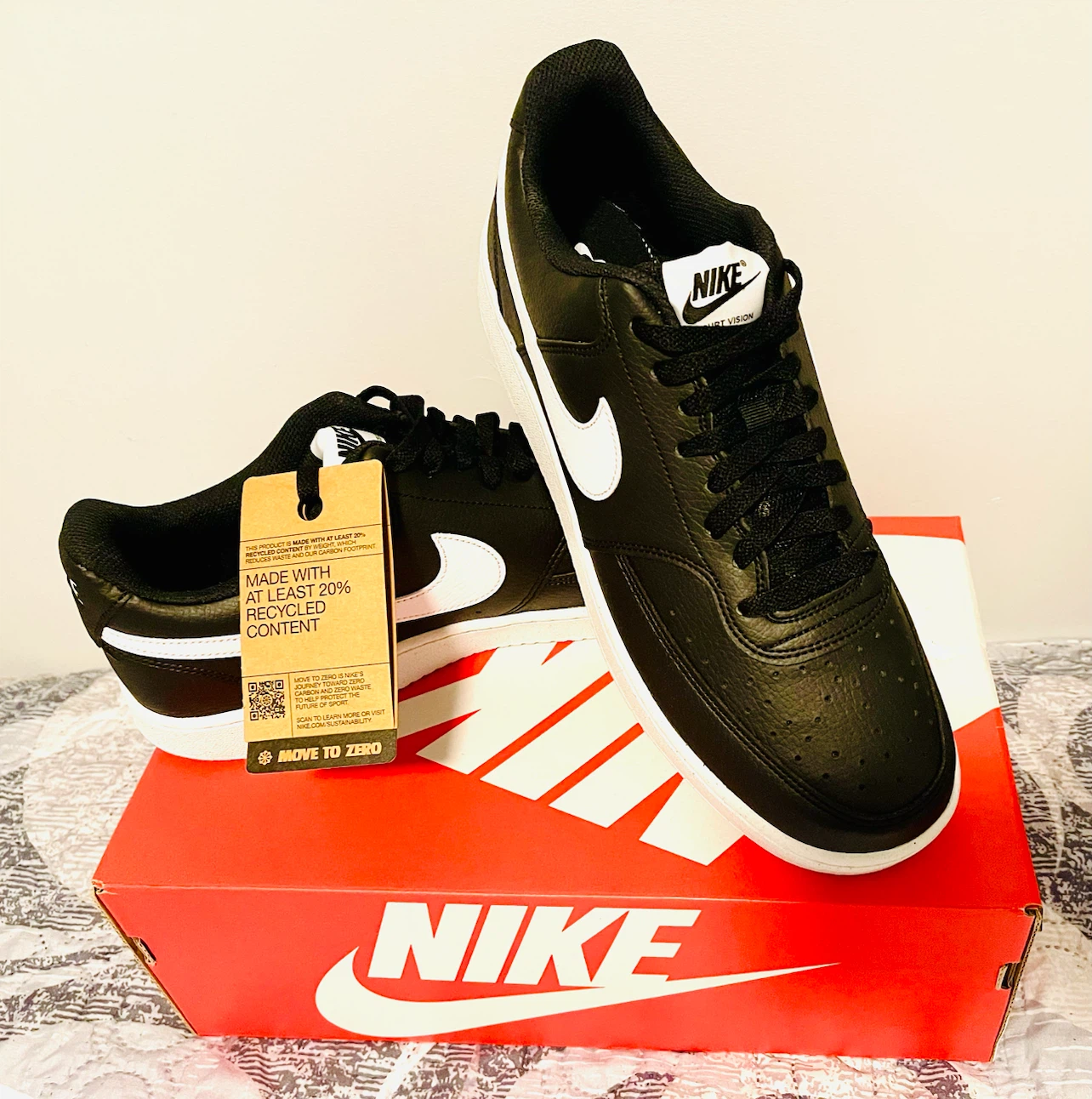 Nike Court Vision Lo Sneakers - Black/White - photo 5