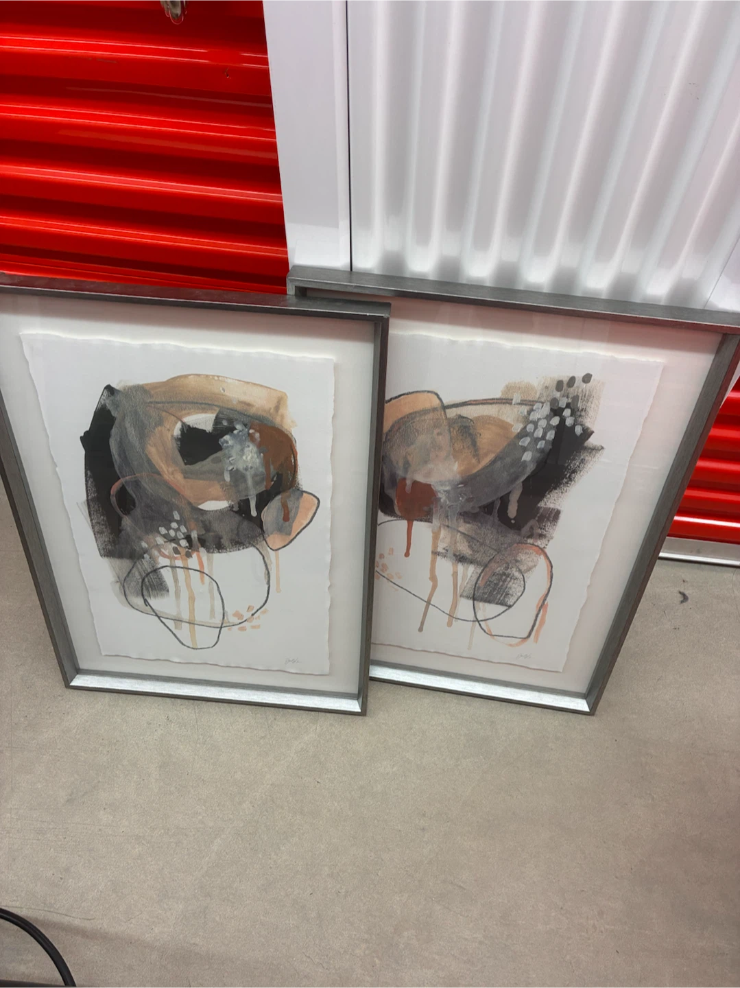 Set of 2 Framed Abstract Art Prints