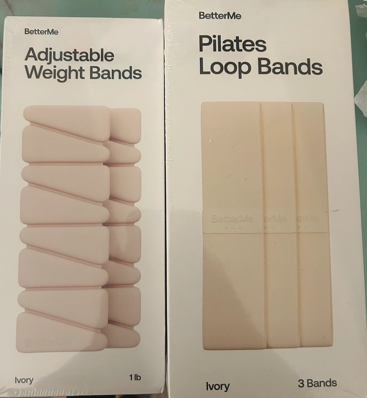 BetterMe Pilates Loop Bands & Adjustable Weight Bands - Ivory