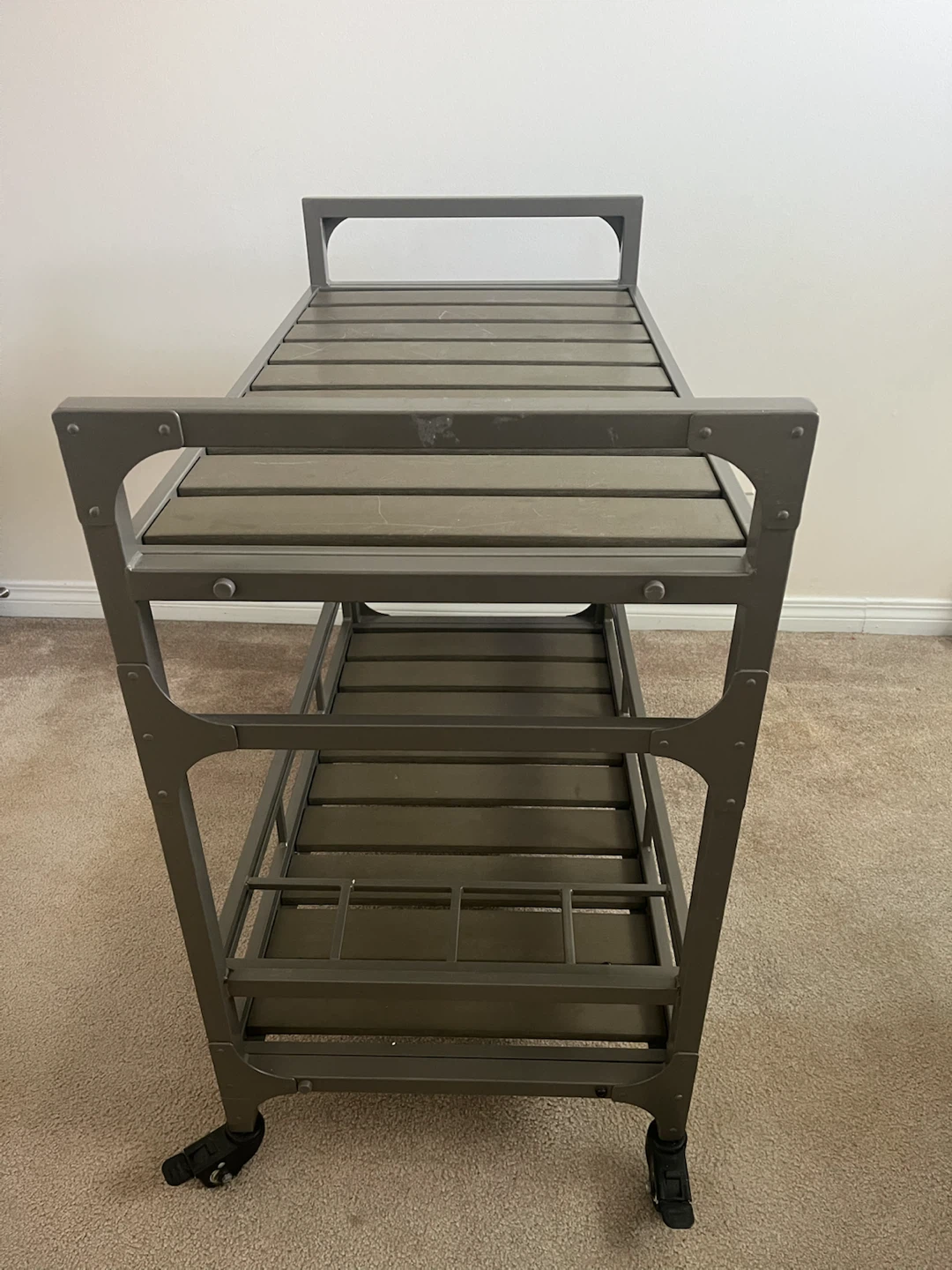 Industrial Rolling Bar Cart