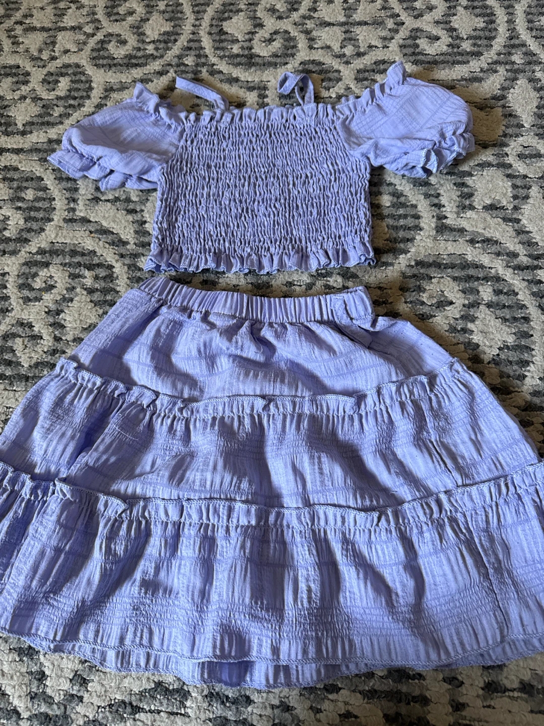 Lavender Tiered Maxi Skirt Size 110