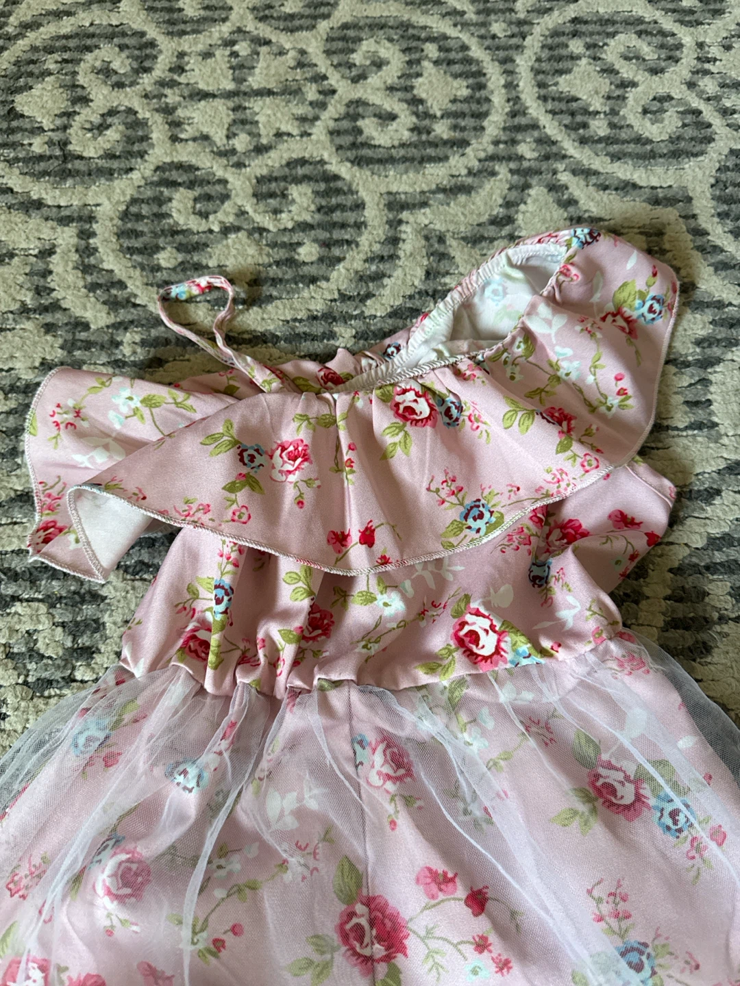 Pink Floral Ruffle Romper with Tulle SkirtSize 110 - photo 2