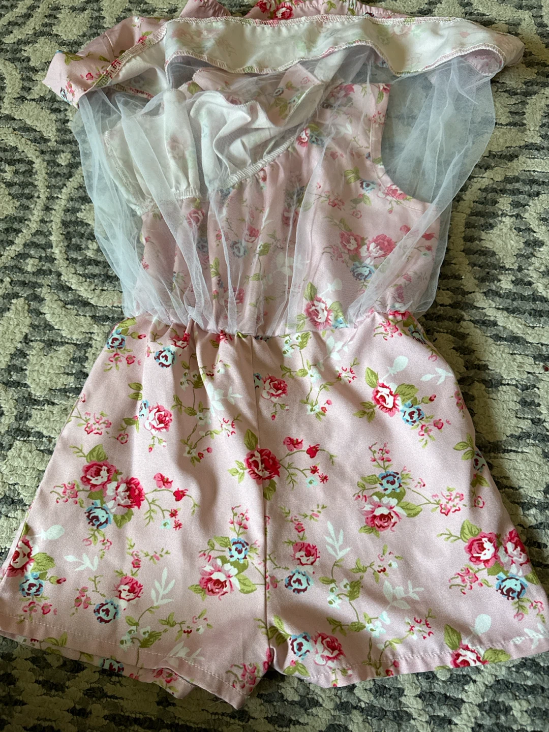 Pink Floral Ruffle Romper with Tulle SkirtSize 110 - photo 3