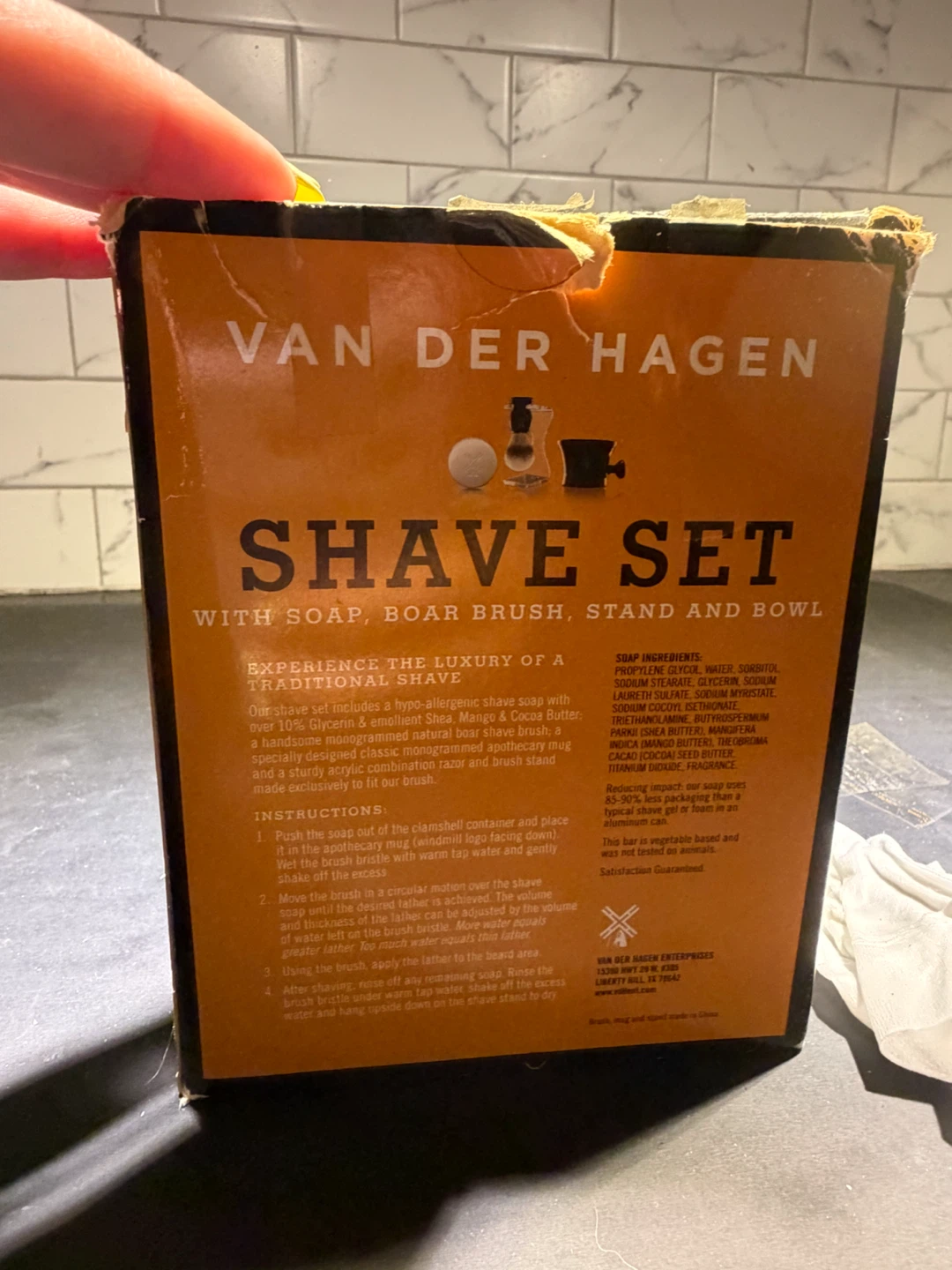 Van Der Hagen Shave Set with Soap, Brush, Stand and Bowl - photo 3