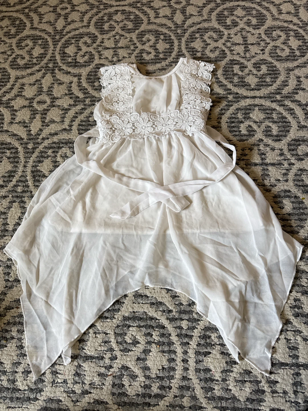 White Dress with Lace Detail 4-5 year old