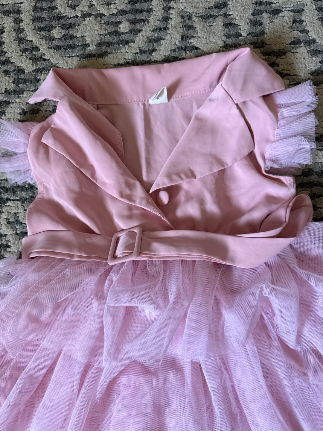Pink Tulle Dress with Collar 4 year old - photo 2