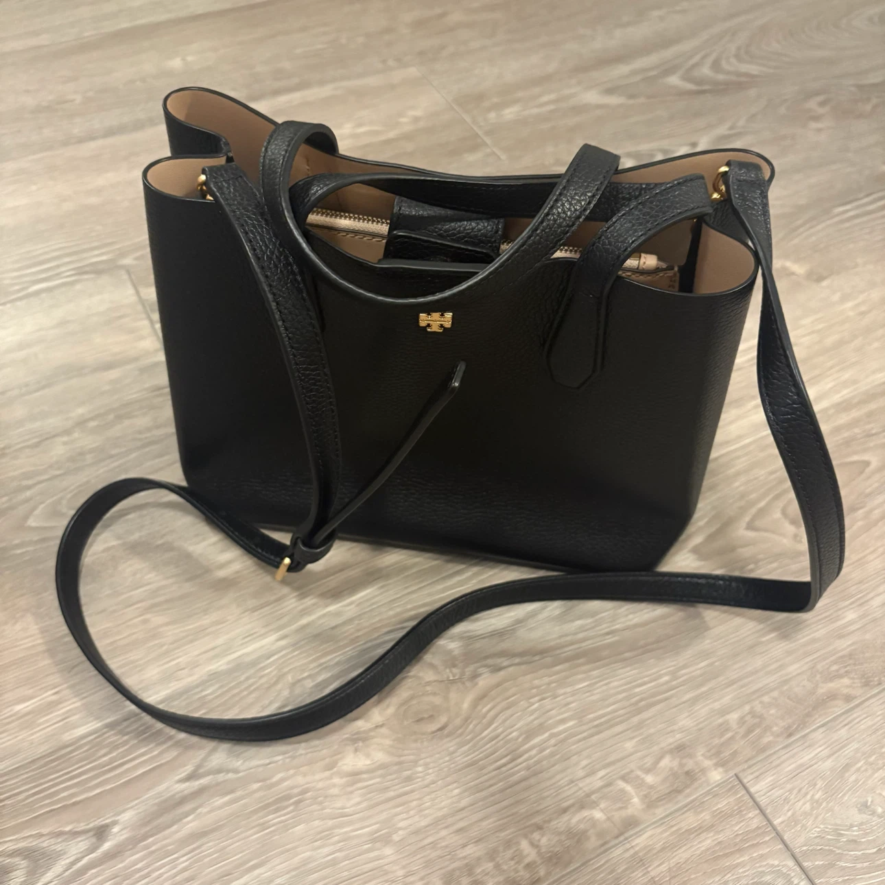 Tory Burch Black Leather Tote Bag