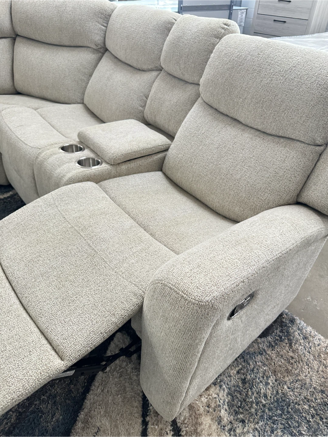 Grey manual reclining sectional (new) - photo 2