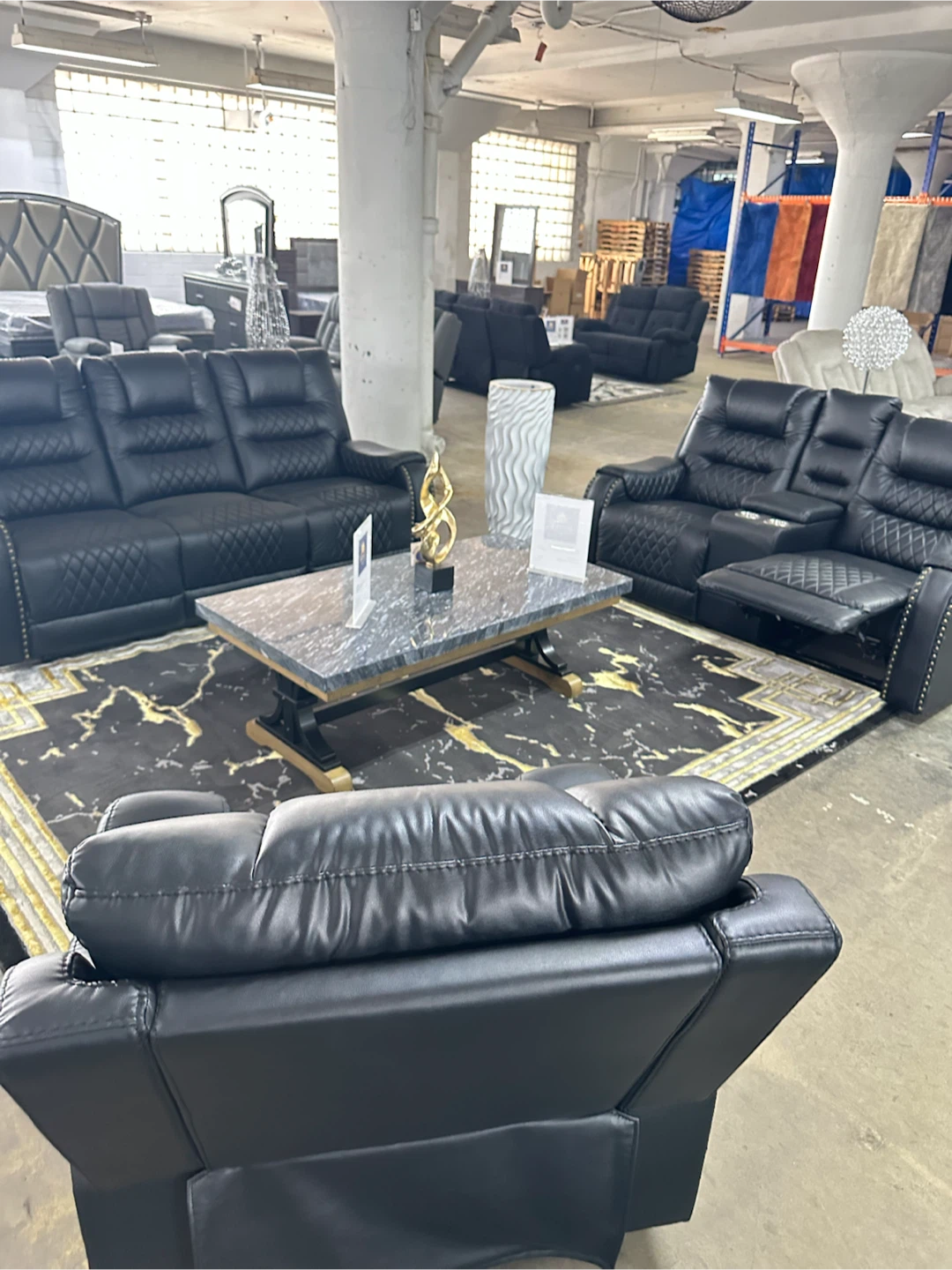 Sofa + love seat + recliner (new)
