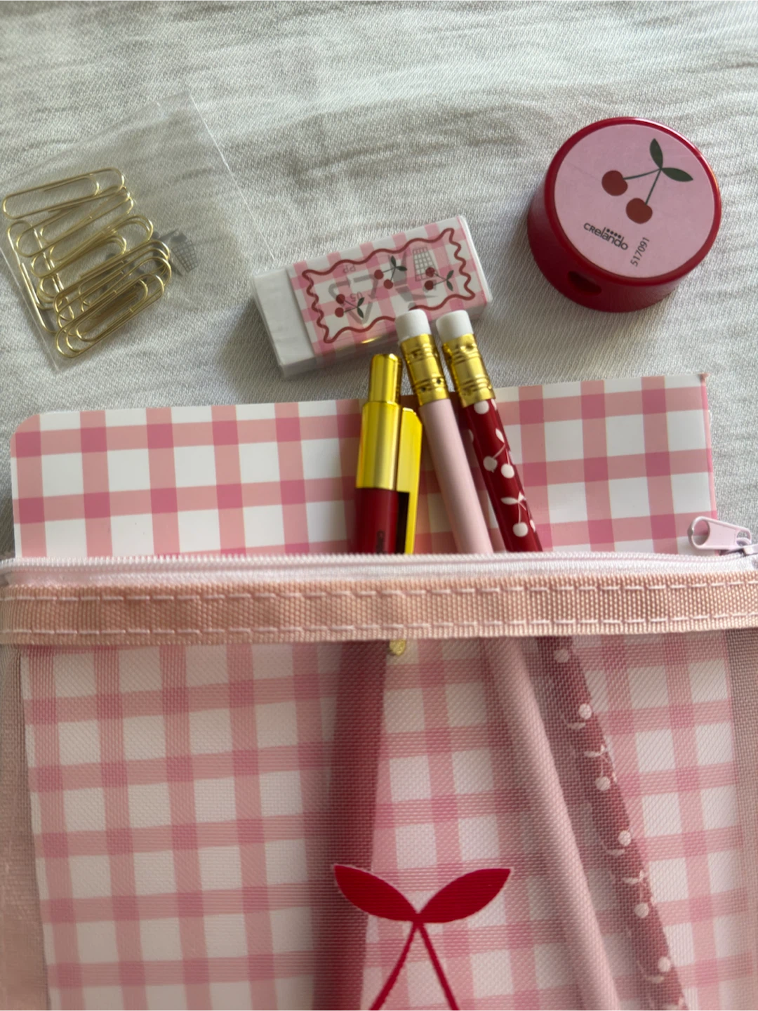 Kawaii Cherry Pencil Case Set with Stationery - photo 2