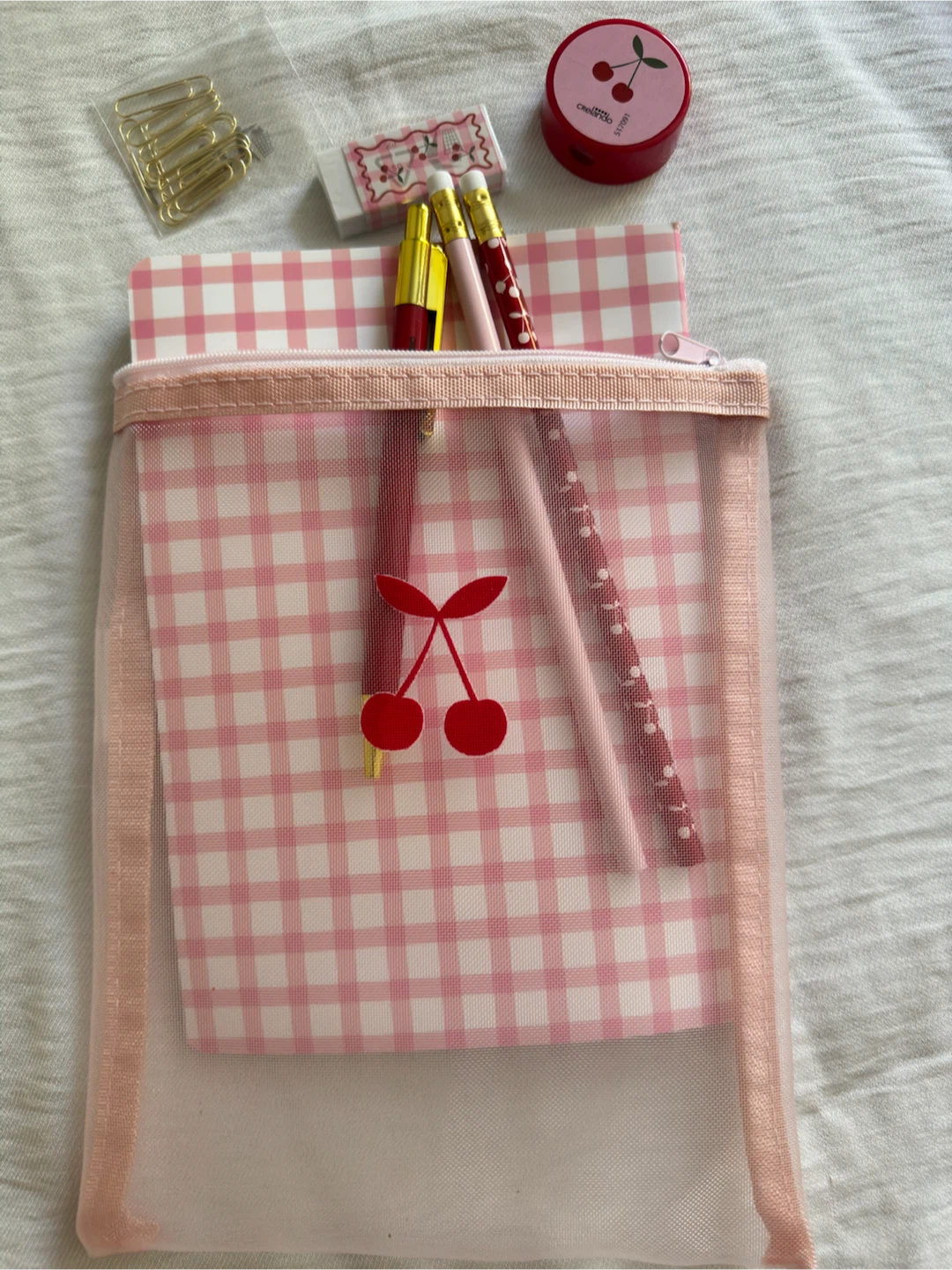 Kawaii Cherry Pencil Case Set with Stationery - photo 3