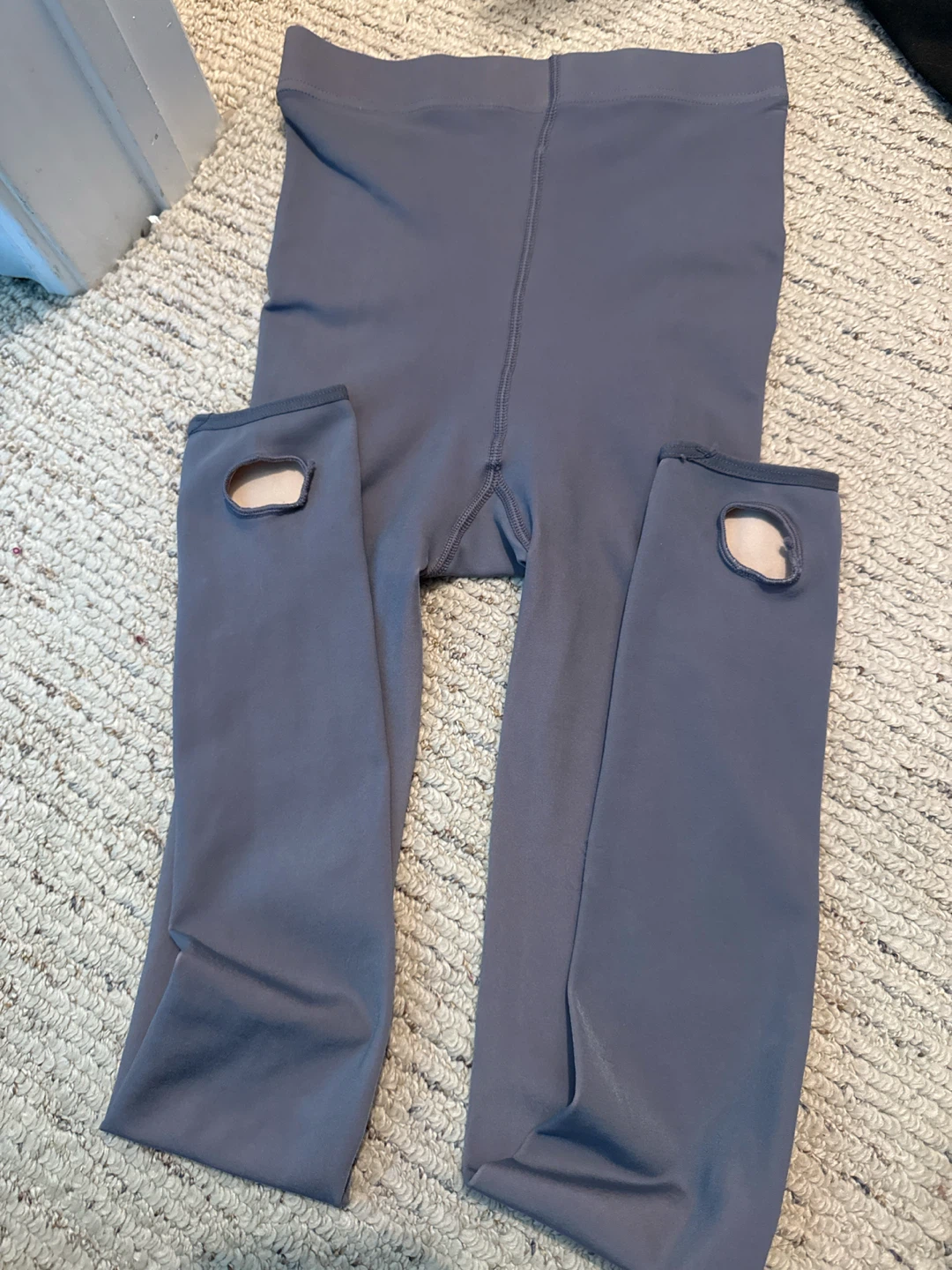 Fleece-lined Stirrup Tights (Grey and Brown)