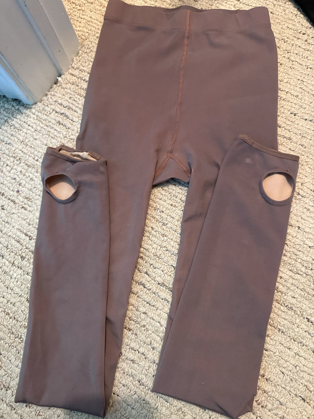 Fleece-lined Stirrup Tights (Grey and Brown) - photo 3