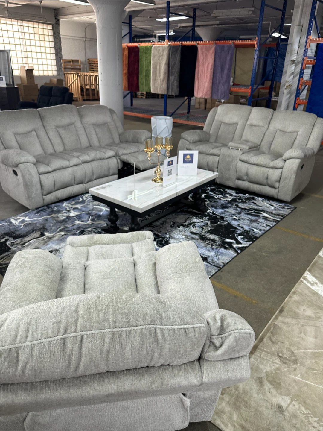 Sofa + loveseat + recliner (new)