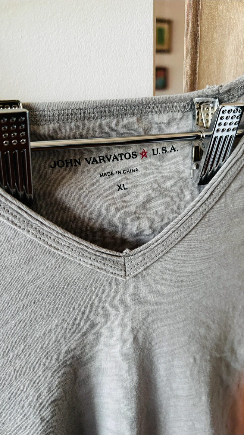 John Varvatos U.S.A. Grey V-Neck T-Shirt