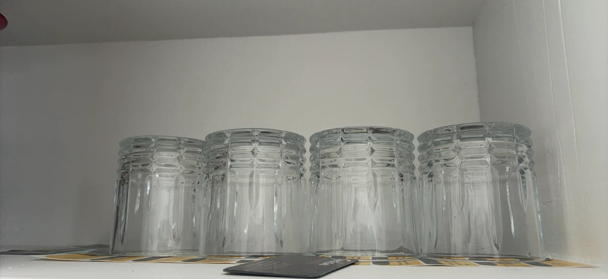 Set of 4 Clear Glass Tumblers