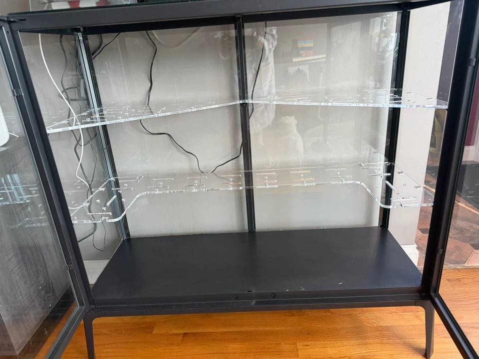 IKEA Milsbo Glass Cabinet and Luvcosy shelf set - photo 2